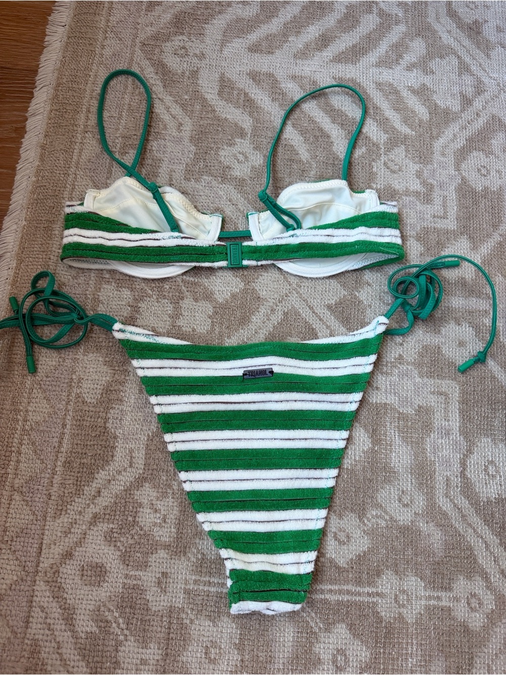 Green and White Striped Bikini - Picture 3 of 3